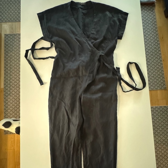 Flo Atelier Linen Wrap Around Jumpsuit - Picture 1 of 5